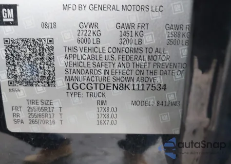 2019 Chevrolet Colorado Z71 from USA, damaged, VIN 1GCGTDEN8K1117534